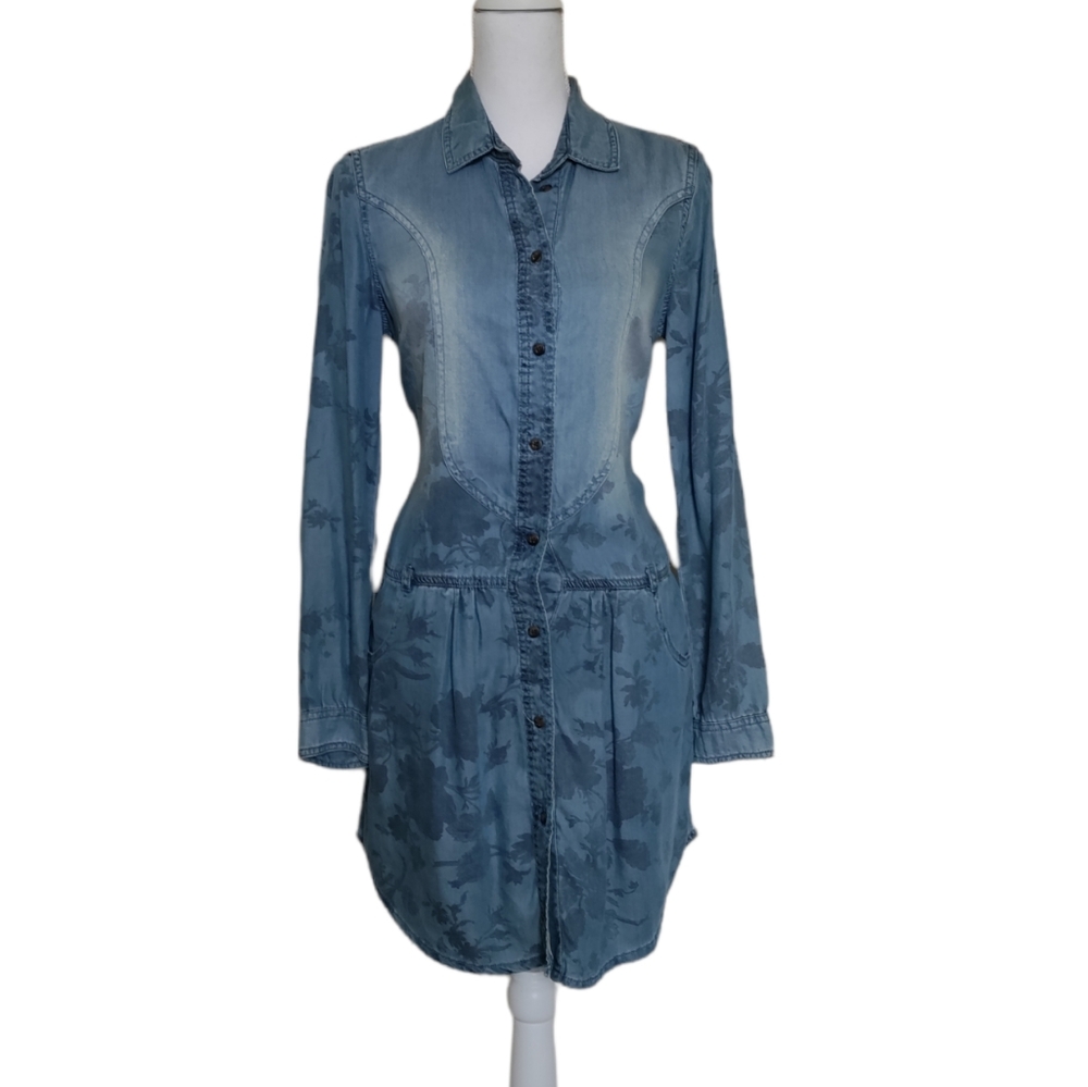 American Eagle Long Sleeve Chambray Floral Dress